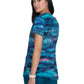 Women's 2-Pocket Contrast V-Neck Print Isla Scrub Top