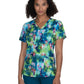 Women's 2-Pocket Contrast V-Neck Print Isla Scrub Top