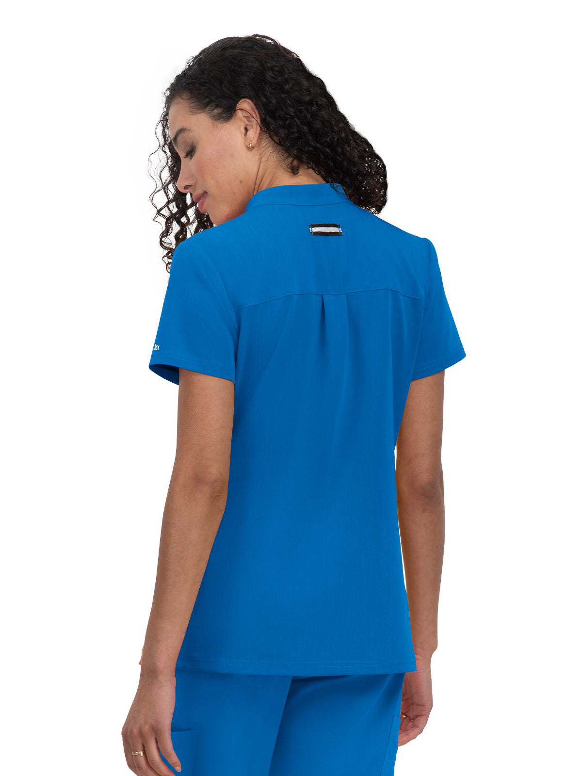 Women's 4-Pocket Zipper-Neck Mandarin Collar Driven Scrub Top