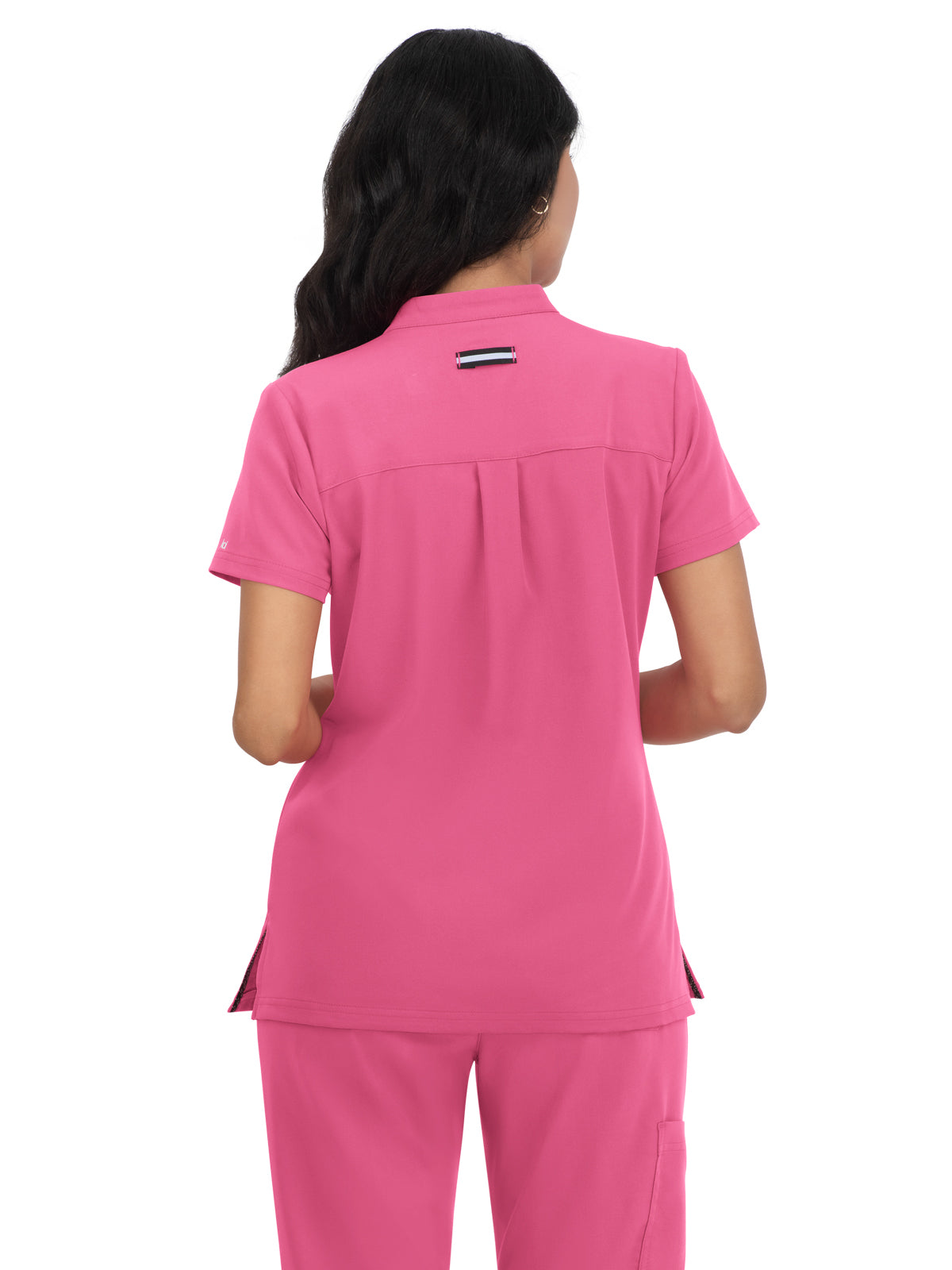 Women's 4-Pocket Zipper-Neck Mandarin Collar Driven Scrub Top