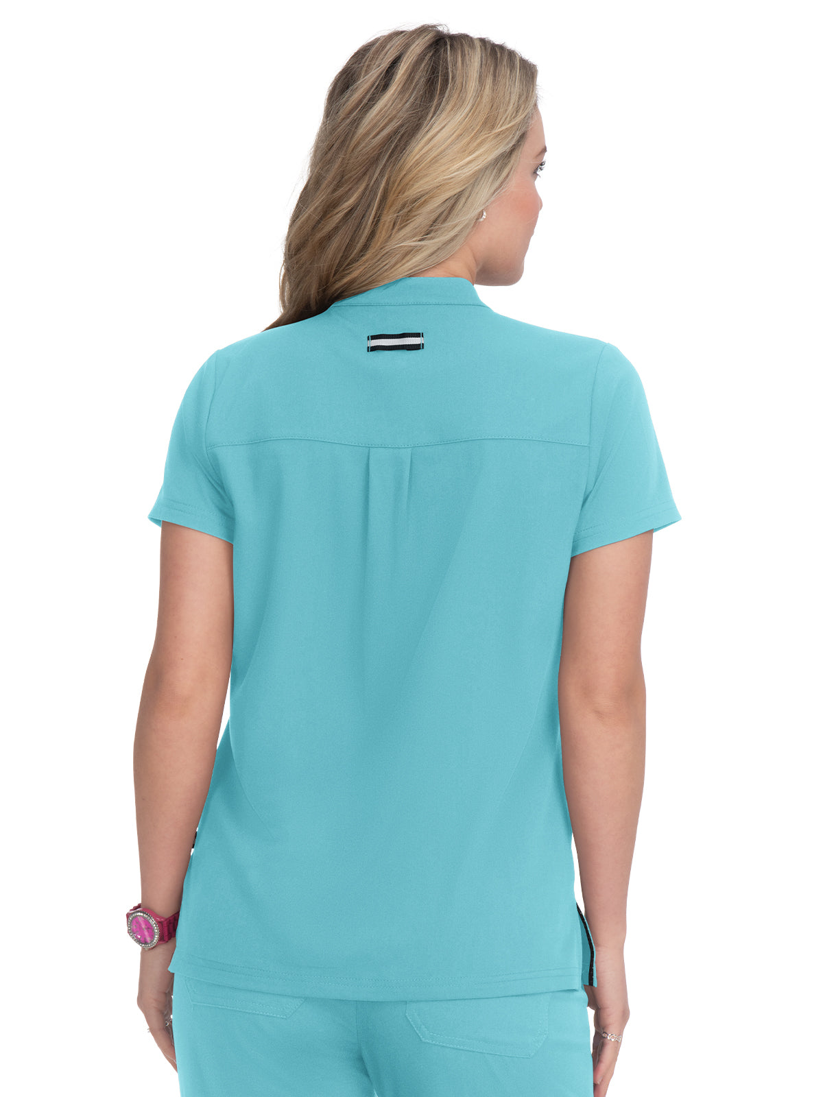 Women's 4-Pocket Zipper-Neck Mandarin Collar Driven Scrub Top