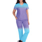 Women's 2-Pocket V-Neck Ombre Print Reclaim Scrub Top