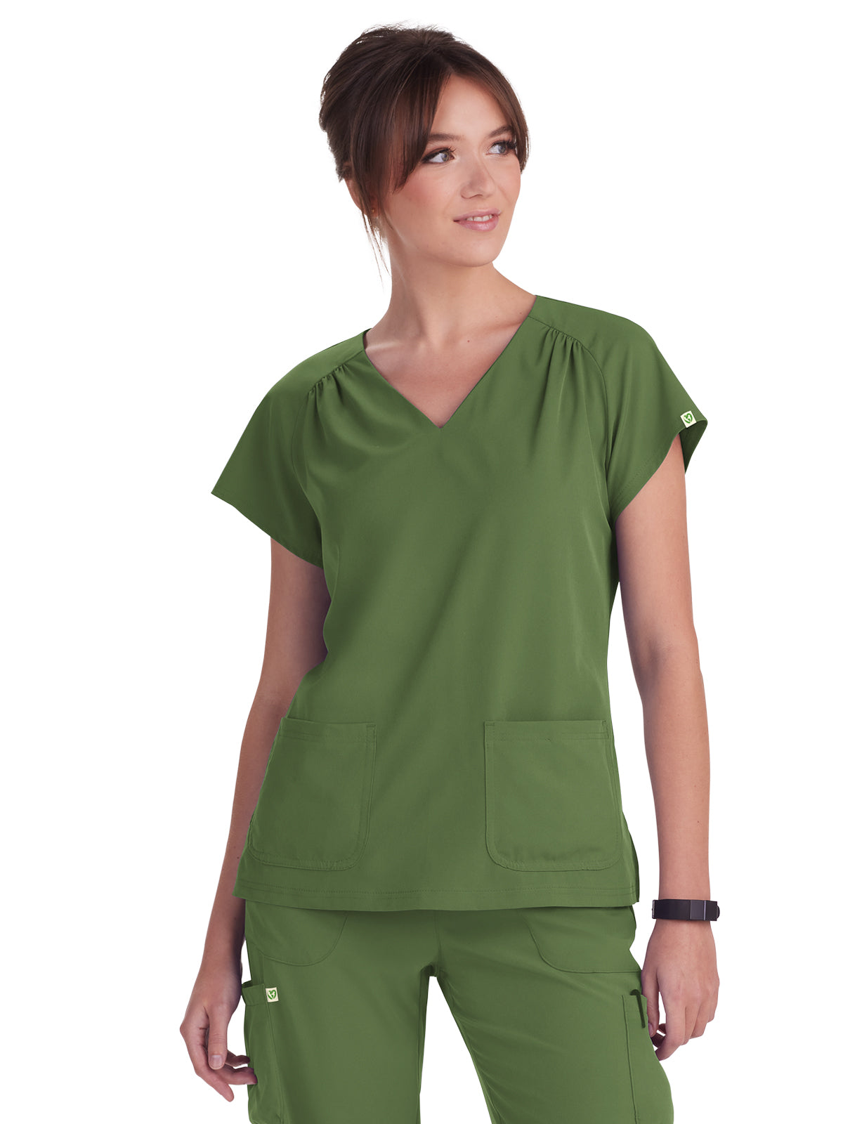 Women's Heart-Shaped Neckline Meadow Scrub Top