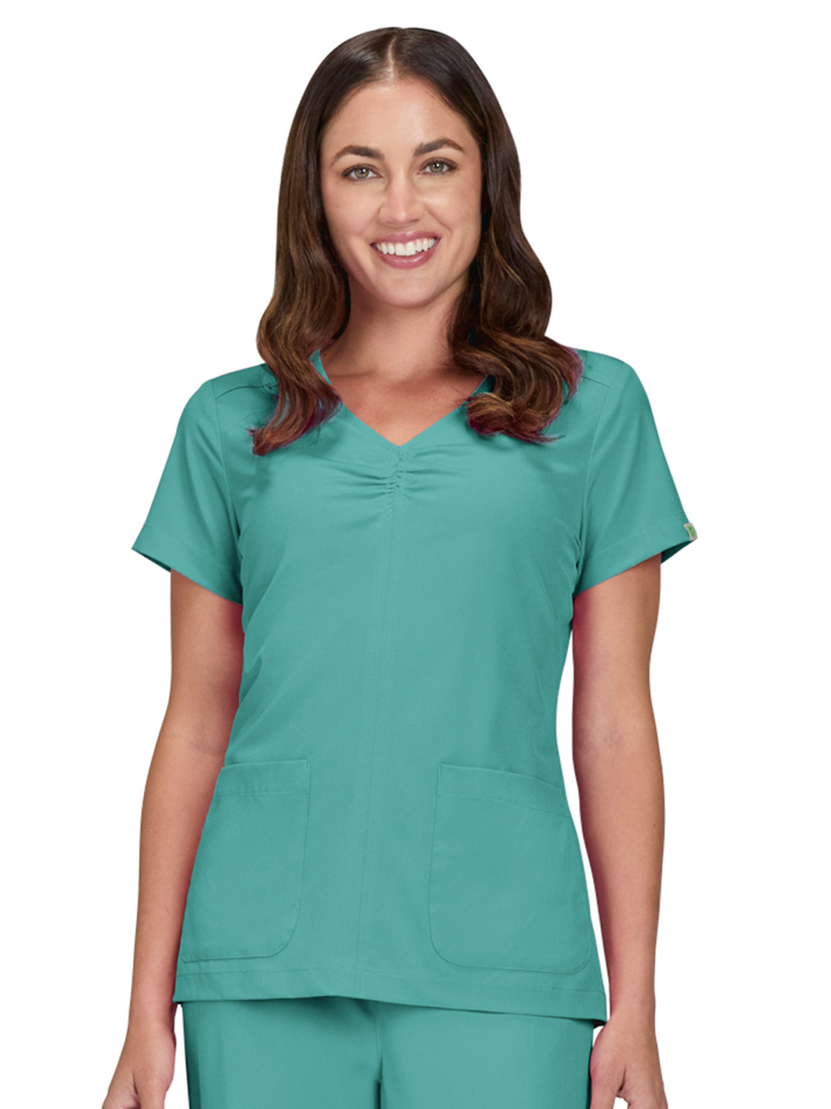 Women's Shirred Chest V-Neck Enik Top