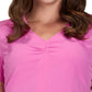 Women's Shirred Chest V-Neck Enik Top