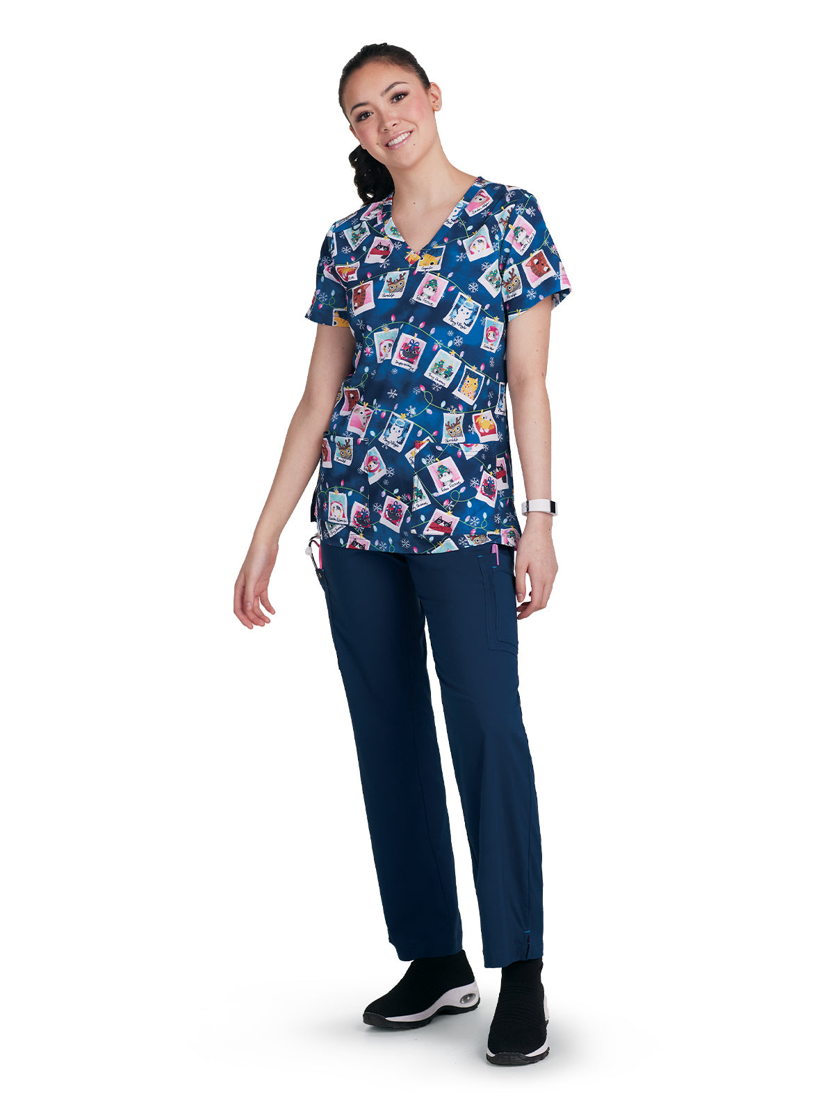 Women's 3-Pocket Print Rosalie Scrub Top