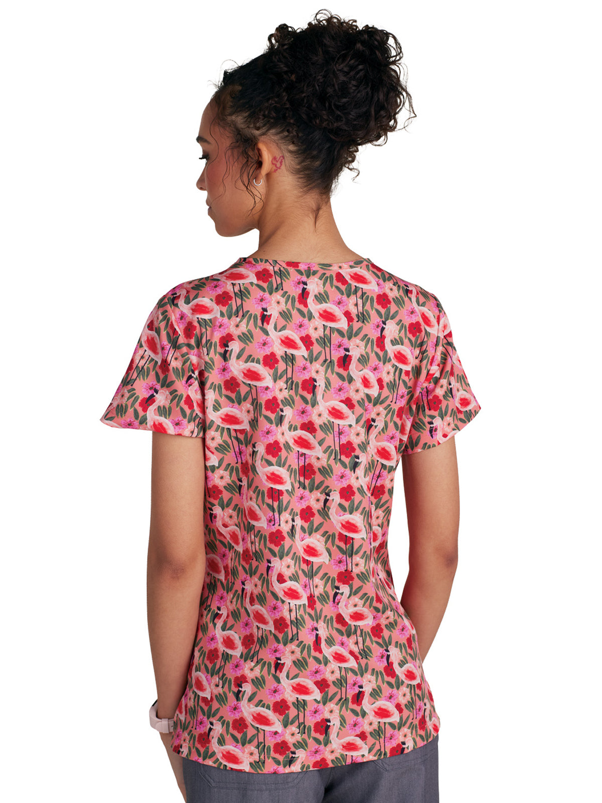 Women's 3-Pocket Print Rosalie Scrub Top