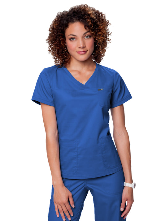 Women's 3-Pocket Soft Rib Trim V-Neck Nicole Scrub Top