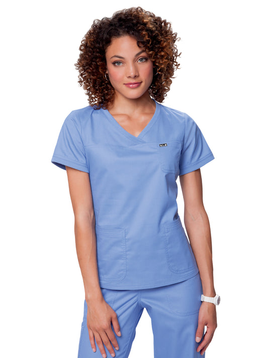 Women's 3-Pocket Soft Rib Trim V-Neck Nicole Scrub Top