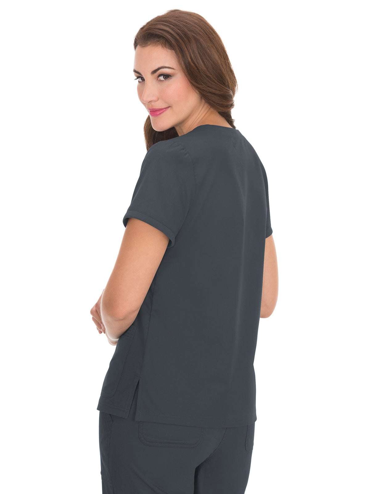 Women's 3-Pocket Soft Rib Trim V-Neck Nicole Scrub Top