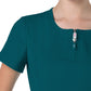 Women's 4-Pocket Zipper Neck Serenity Top - 317 - Caribbean