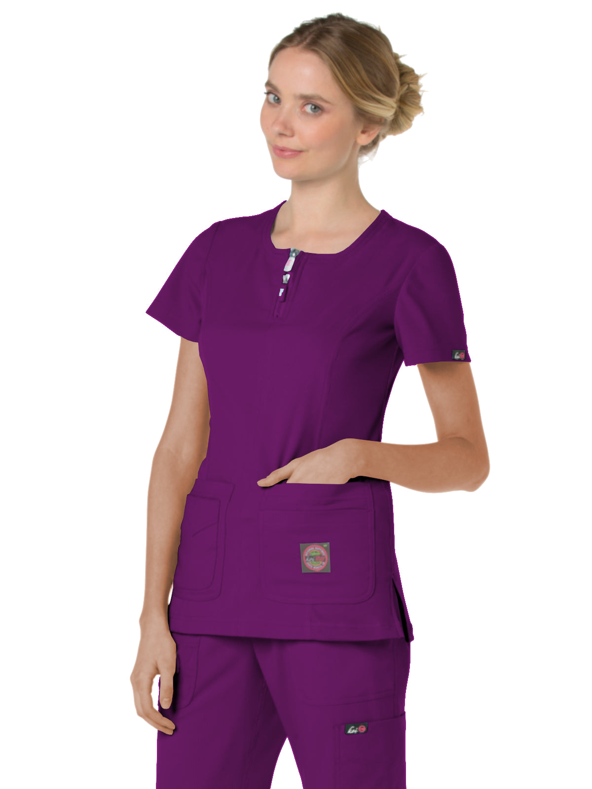 Women's 4-Pocket Zipper Neck Serenity Scrub Top