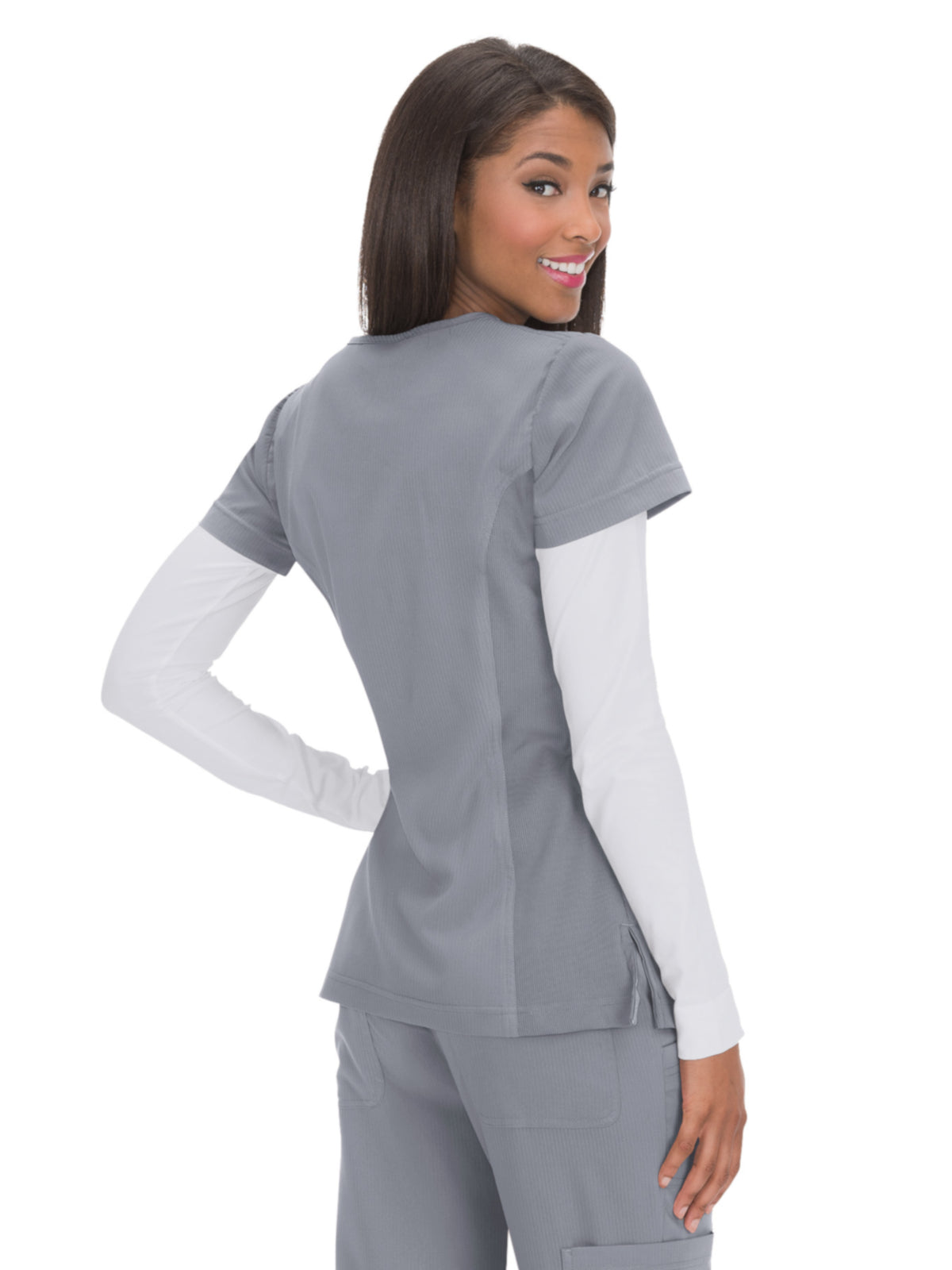 Women's 4-Pocket Zipper Neck Serenity Scrub Top