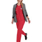 Women's 4-Pocket Stretch V-Neck Becca Top - 373 - Heather Candy Red