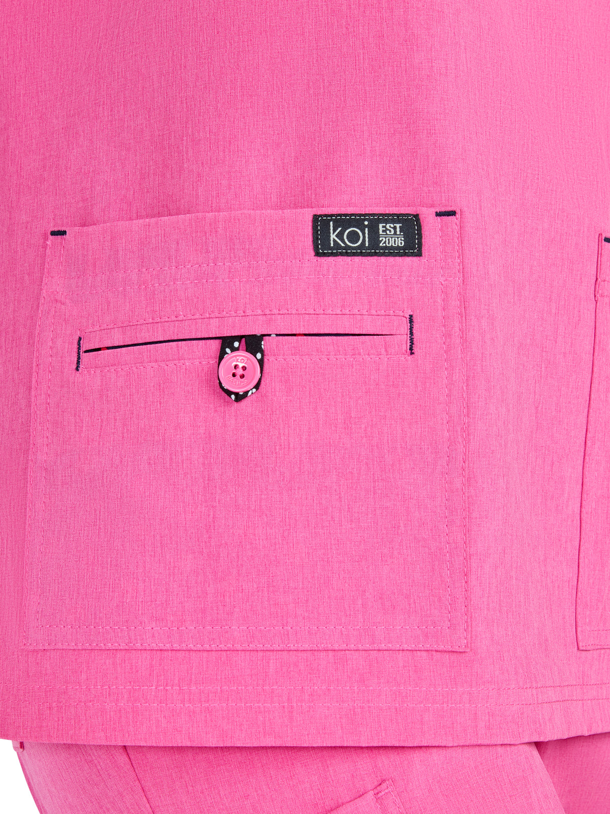 Women's 4-Pocket Stretch V-Neck Becca Top - 373 - Heather Pink Lemonade