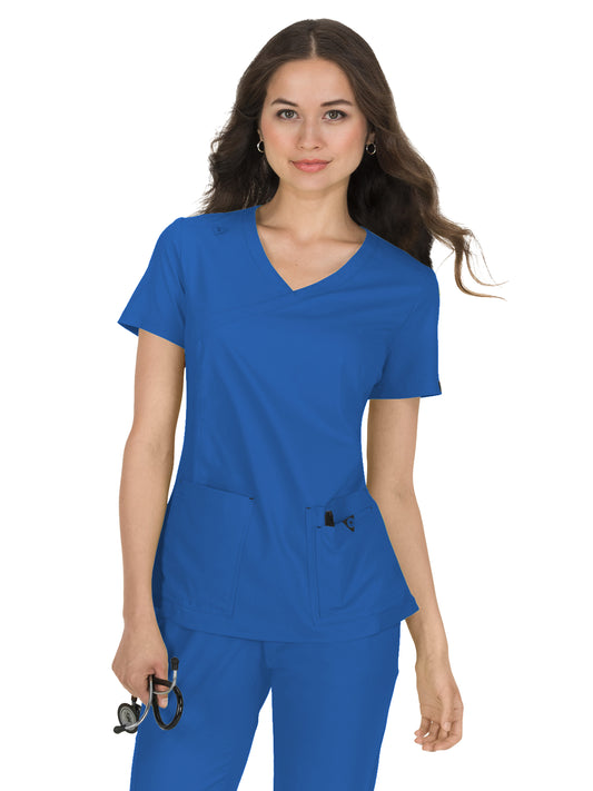 Women's Mock-Wrap Neck Katie Scrub Top