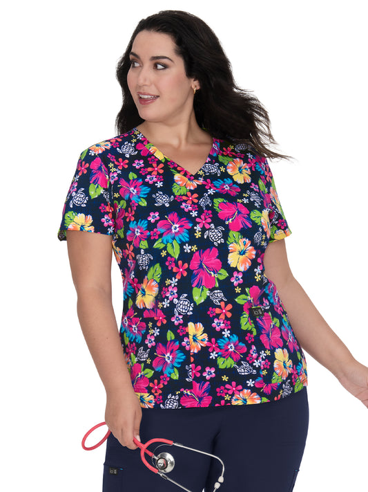 Women's Athletic-Inspired, Breathable Mesh Leslie Scrub Top