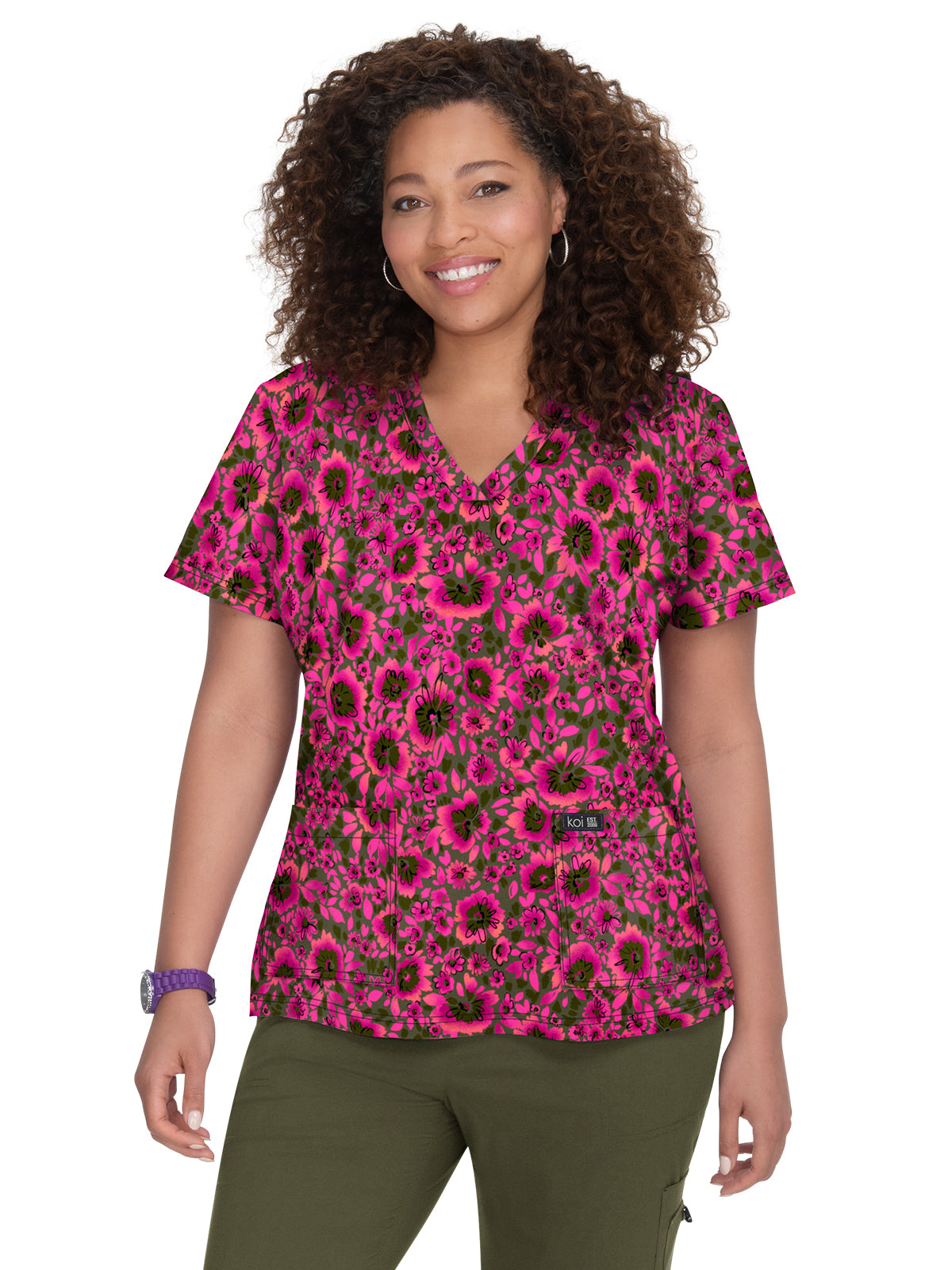 Women's Athletic-Inspired, Breathable Mesh Leslie Scrub Top