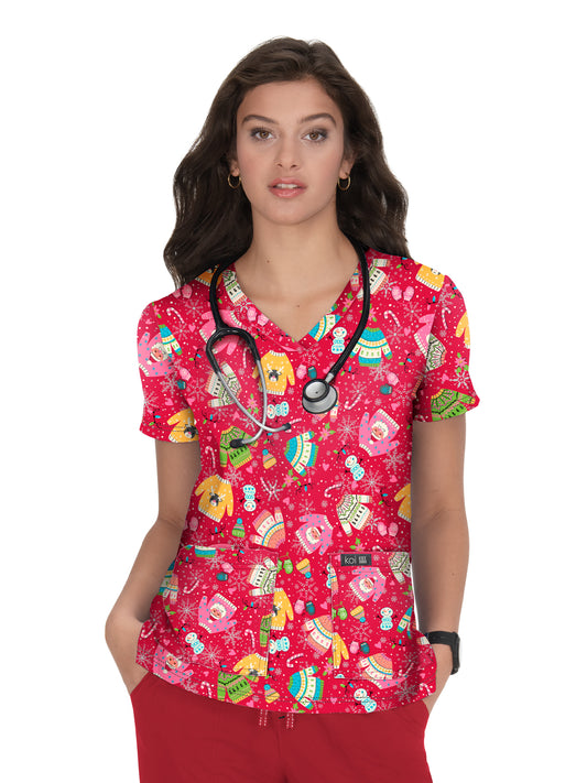 Women's Athletic-Inspired, Breathable Mesh Leslie Scrub Top