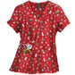 Women's 2-Pocket Sporty V-Neck Print Leslie Scrub Top