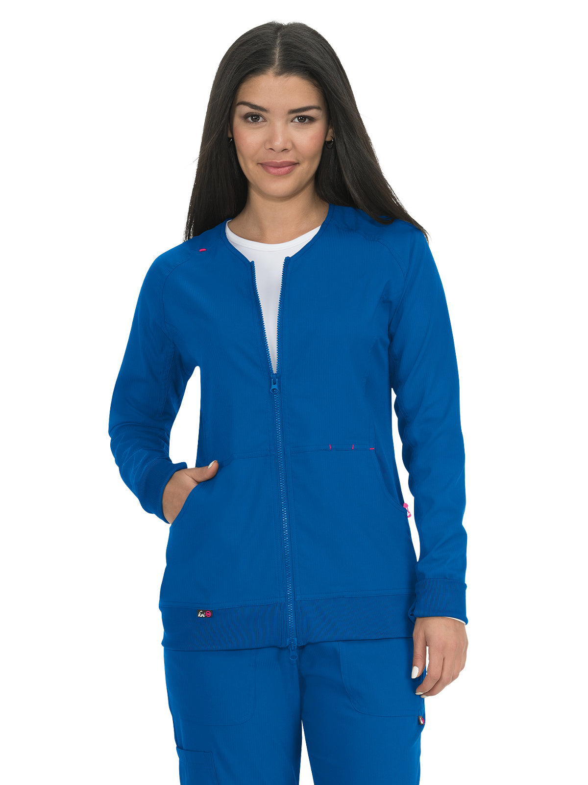 Women's 3-Pocket 2-Way Zipper Clarity Scrub Jacket