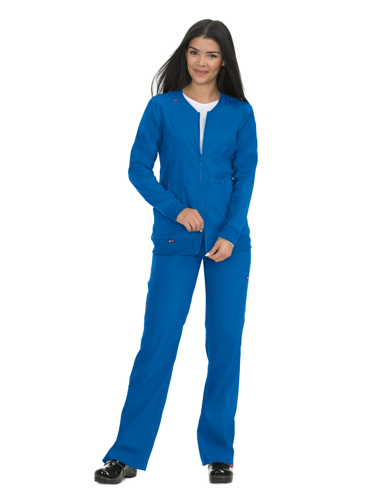 Women's 3-Pocket 2-Way Zipper Clarity Scrub Jacket