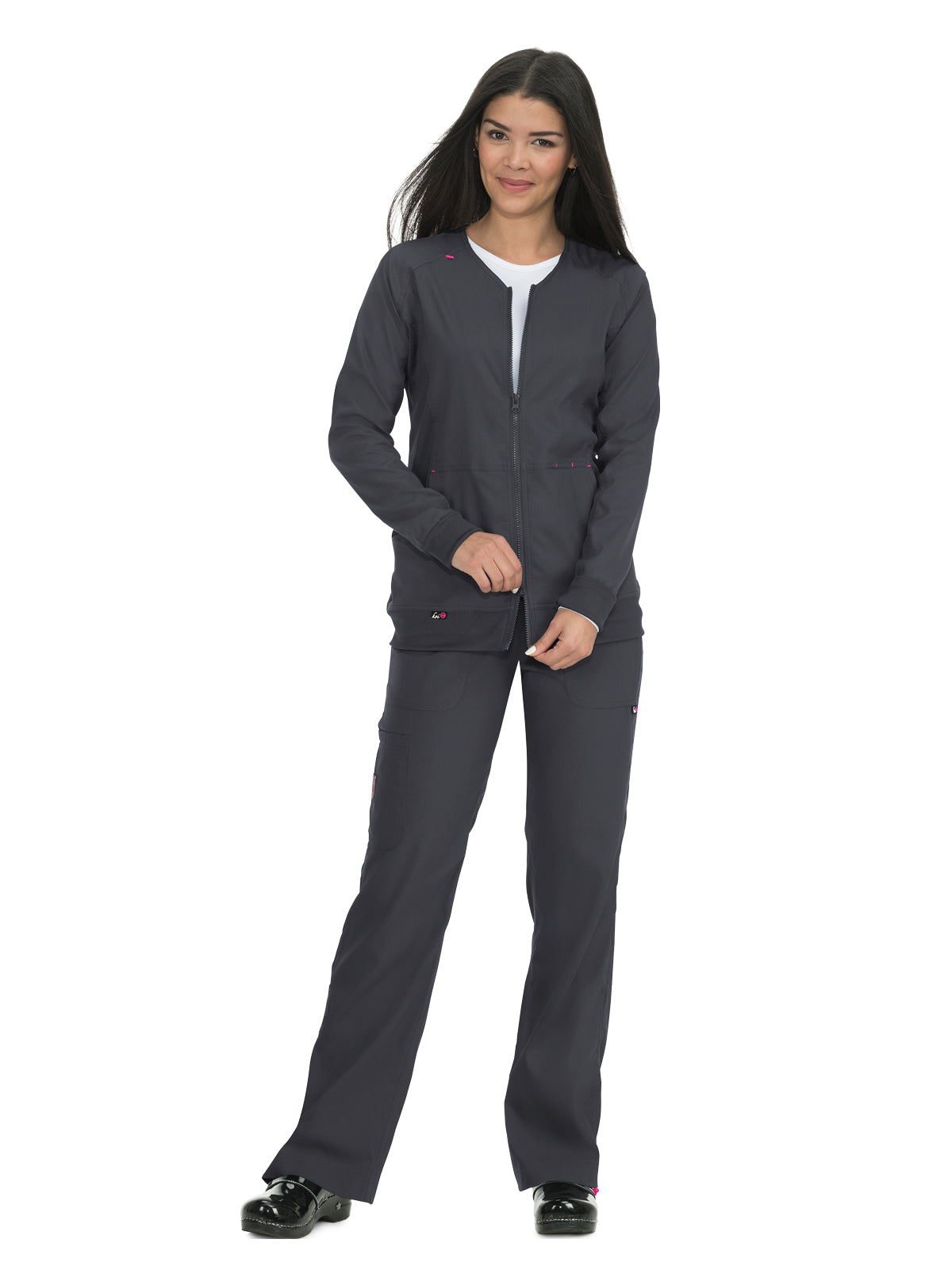 Women's 3-Pocket 2-Way Zipper Clarity Scrub Jacket