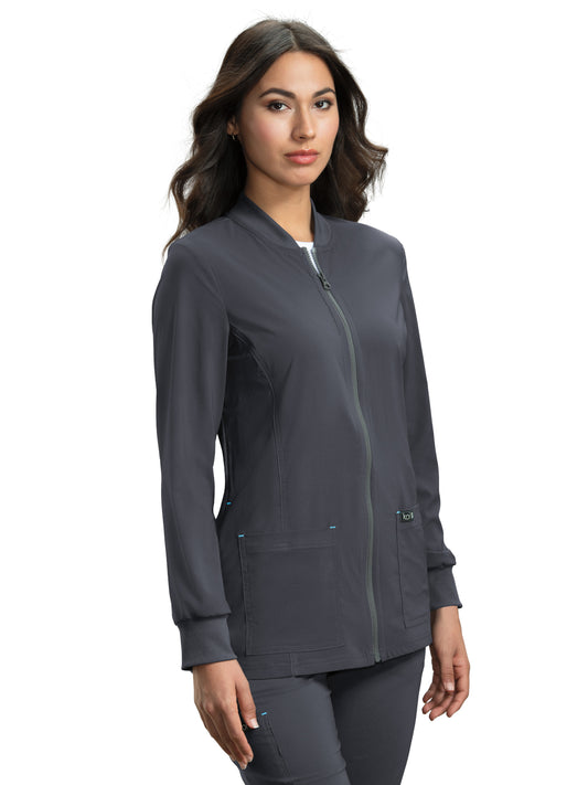 Women's 4-Pocket Rib Collar Andrea Scrub Jacket