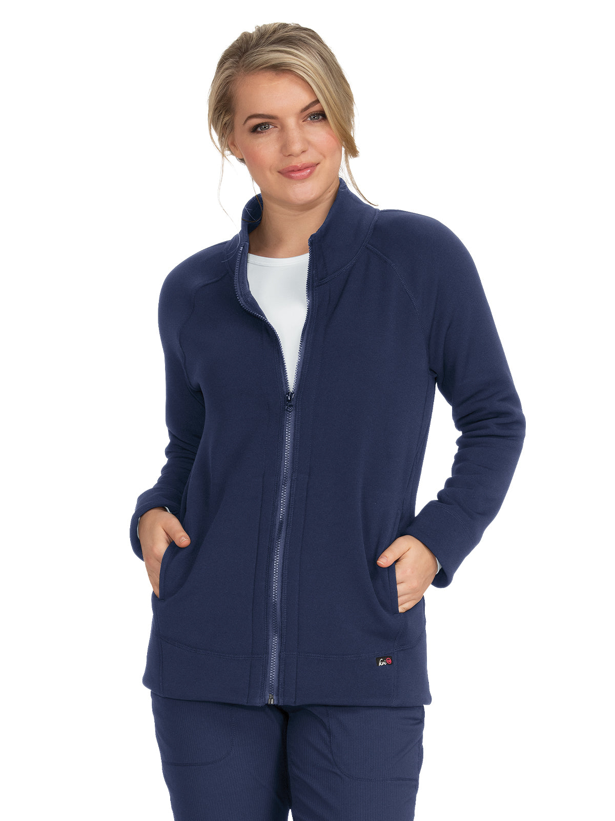 Women's 2-Pocket Super Soft Fleece Wellness Scrub Jacket