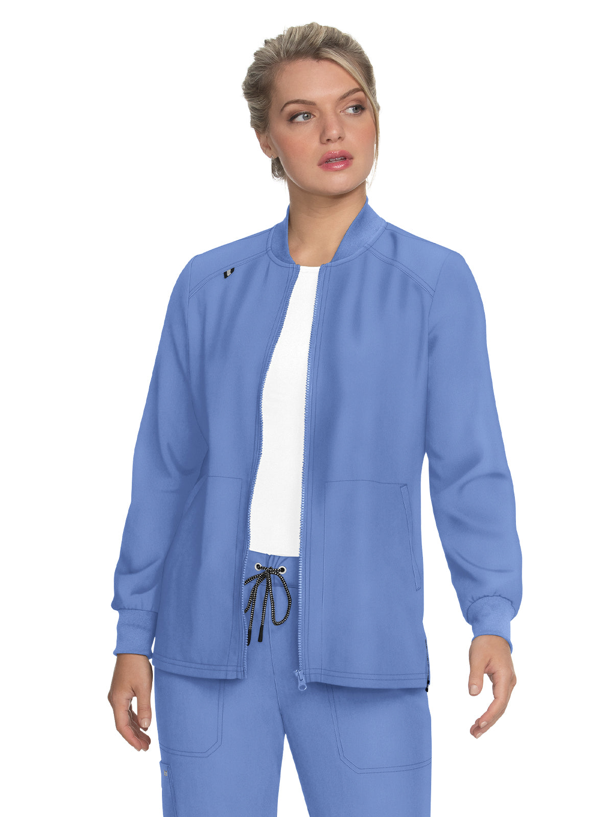 Women's Zipper Front Stretch Always in Motion Scrub Jacket