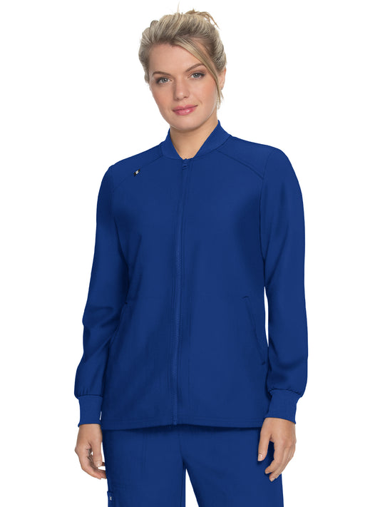 Women's Zipper Front Stretch Always in Motion Scrub Jacket