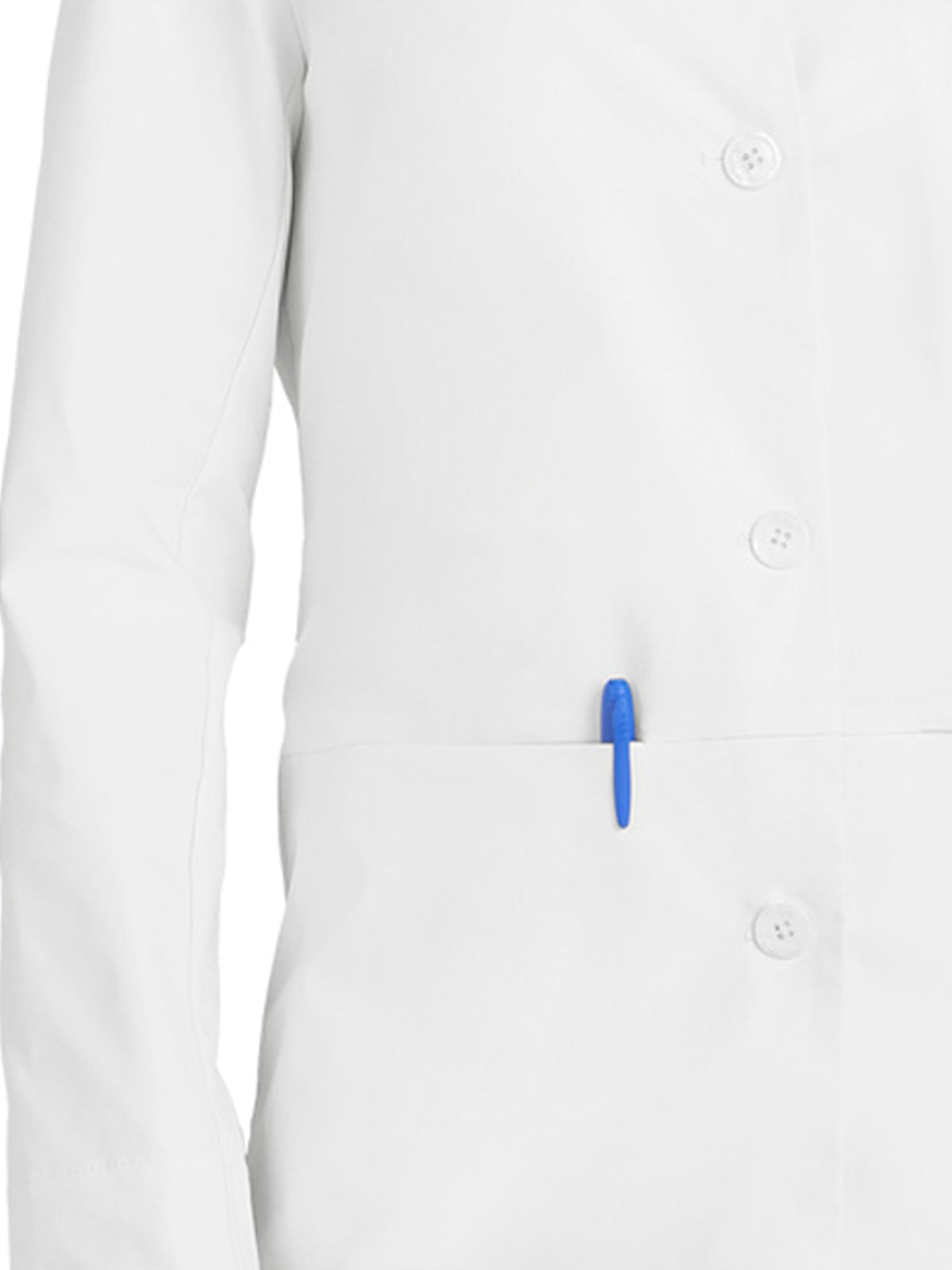 Women's Collarless Pearlized Button-Front Care Lab Coat