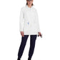 Women's Collarless Pearlized Button-Front Care Lab Coat - 465 - White