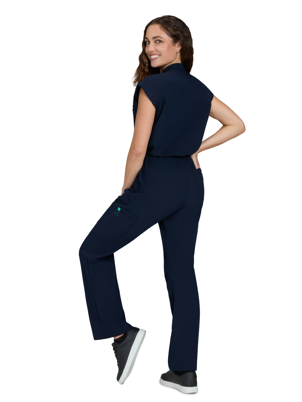 Women's Zipper Front 9-Pocket Boot Cut Anja Jumpsuit