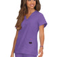 Women's 3-Pocket Snap-Button Placket V-Neck Freesia Scrub Top