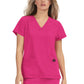 Women's 3-Pocket Snap-Button Placket V-Neck Freesia Scrub Top