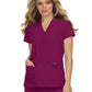 Women's 3-Pocket Snap-Button Placket V-Neck Freesia Scrub Top