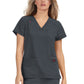 Women's 3-Pocket Snap-Button Placket V-Neck Freesia Scrub Top