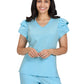 Women's 2-Pocket Ruffle Sleeve and Ruffle Collar Clary Scrub Top