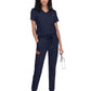 Women's 2-Pocket V-Neck Tuck-In Aura Top - C100 - Navy