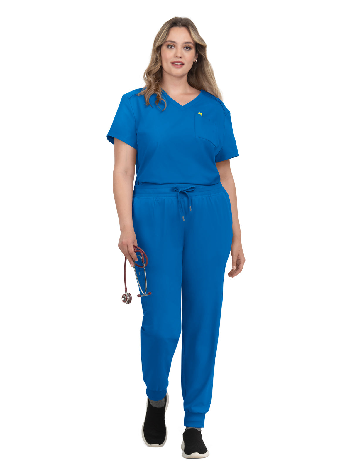 Women's 2-Pocket V-Neck Tuck-In Aura Top - C100 - Royal Blue