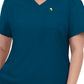 Women's 2-Pocket V-Neck Tuck-In Aura Top - C100 - Caribbean Blue