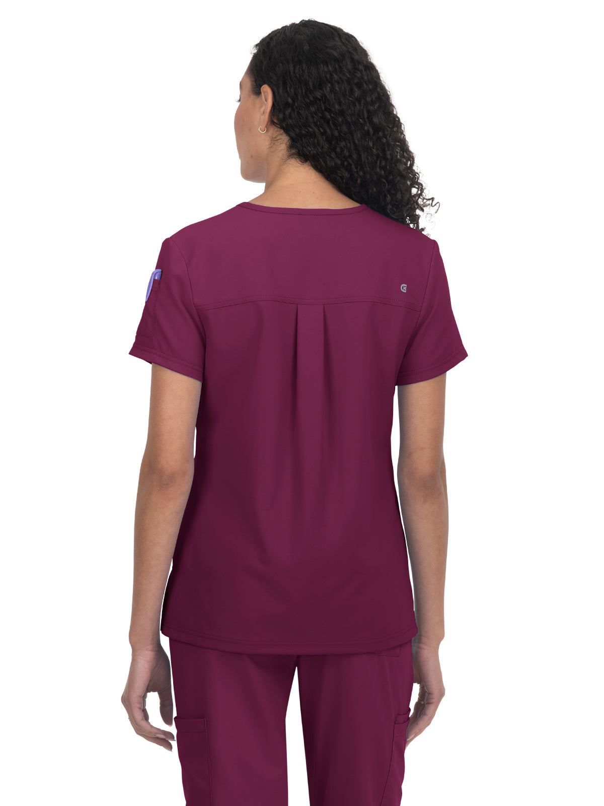 Women's 2-Pocket V-Neck Tuck-In Aura Top - C100 - Wine