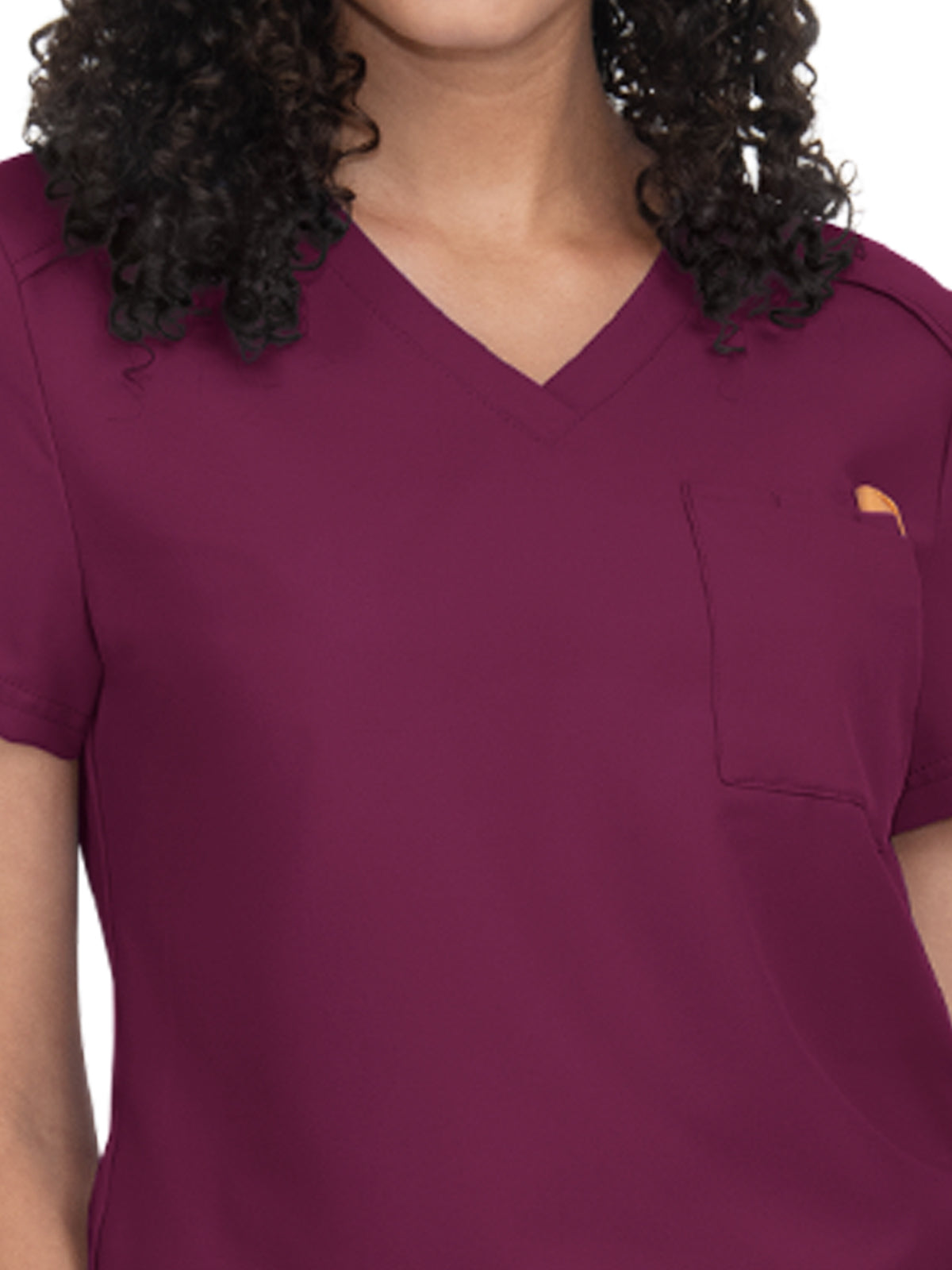 Women's 2-Pocket V-Neck Tuck-In Aura Top - C100 - Wine