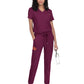 Women's 2-Pocket V-Neck Tuck-In Aura Top - C100 - Wine
