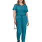 Women's 2-Pocket V-Neck Tuck-In Aura Top - C100 - Teal