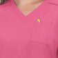 Women's 2-Pocket V-Neck Tuck-In Aura Top - C100 - Carnation