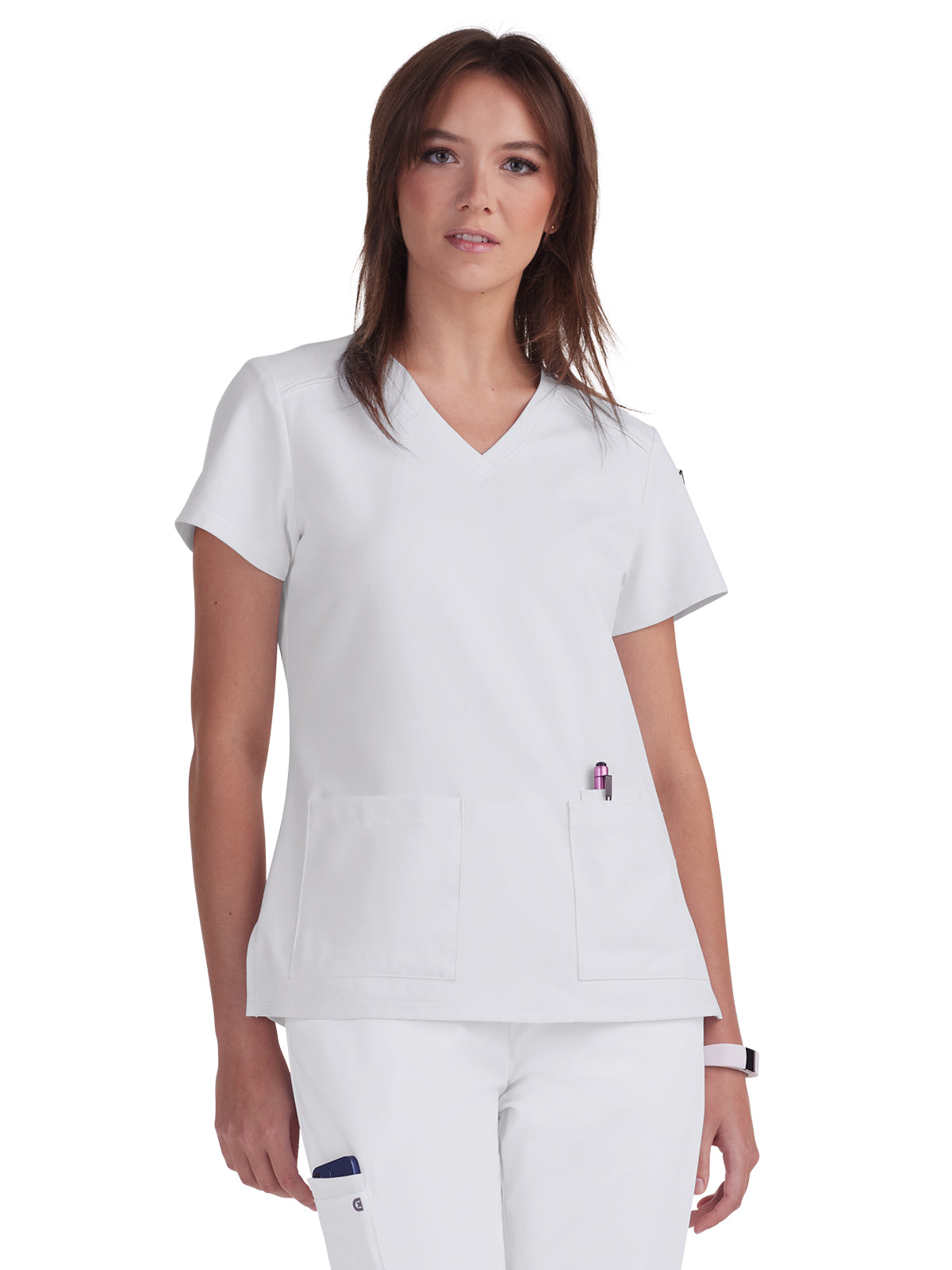 Women's 3-Pocket V-Neck Cardi Scrub Top