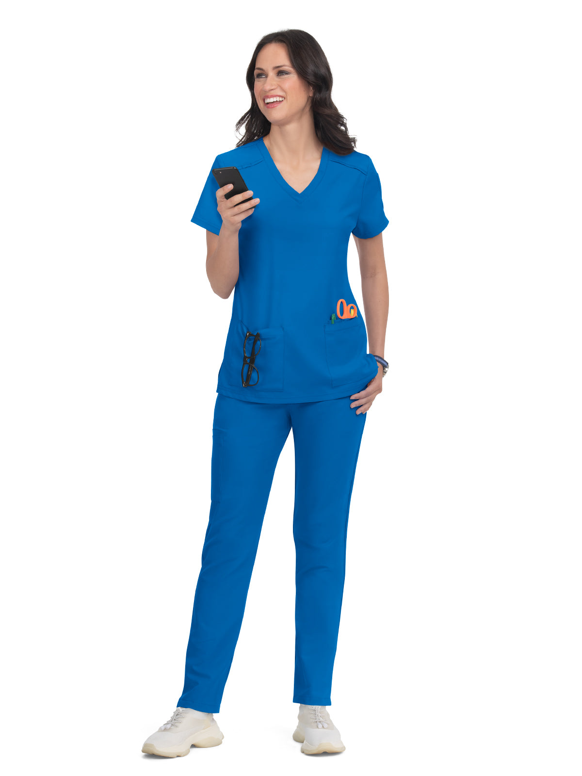 Women's 3-Pocket V-Neck Cardi Scrub Top