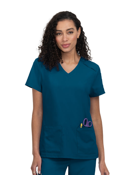 Women's 3-Pocket V-Neck Cardi Scrub Top